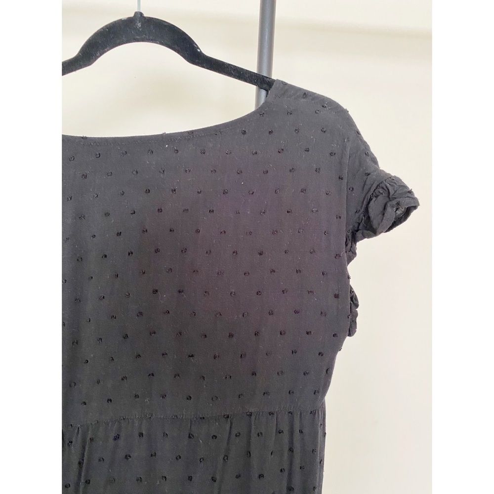 Urban Outfitters Black Short Sleeve Baby Doll Tiered  Dotted Mini Dress Size Sm - Picture 9 of 9